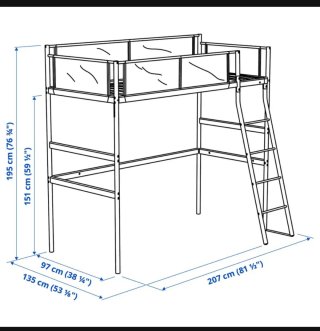 Cama alta IKEA VITVAL 90x200 cm