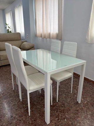 Comedor moderno blanco 4 sillas - Envio Gratis