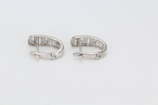 Pendientes Oro Blanco 18k Circonitas