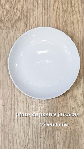 Set de 25 Platos de Postre Blancos