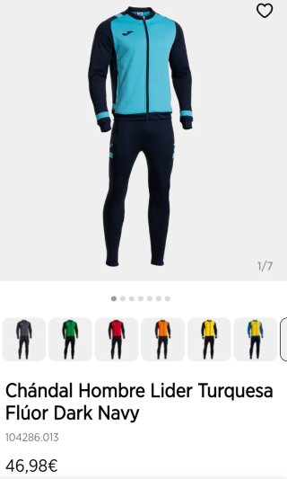 Chándal Joma Turquesa y Azul Marino Talla S