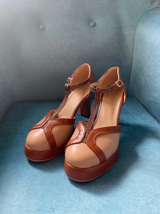 Zapatos de tacón T-Strap plataforma