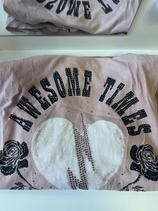 Camiseta Zara Manga Larga Rosa