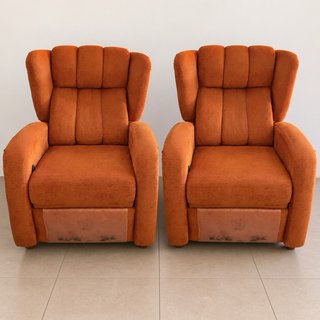 2 Sillones reclinables naranja teja