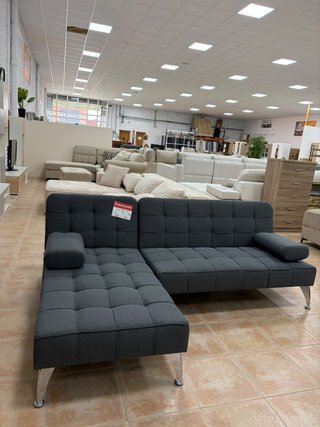Sofá cama gris oscuro - Chaiselongue
