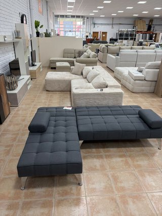 Sofá cama gris oscuro - Chaiselongue