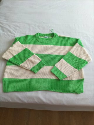 Jersey de Rayas Verde y Blanco Talla L