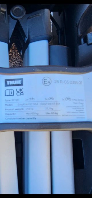 Portabicis Thule EasyFoldXT 934. ×3 electric. 60kg