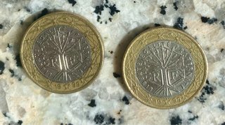 2 Monedas de 1 Euro Francia 1999