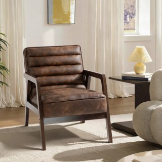 Poltrona da Salotto Imbottitura PU Marrone