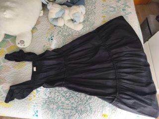 Vestido Milano Negro elástico de algodón negro .