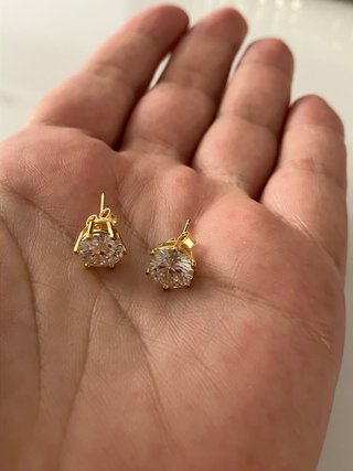 Pendientes Dormilonas Plata 925 Baño Oro