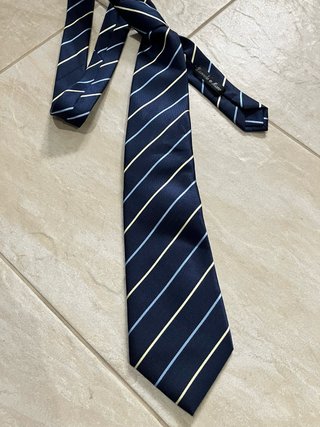 Cravatta Andrea Bossi blu a righe made in Italy