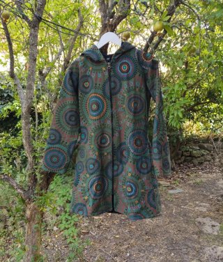Parka Hippie Estampada Talla M
