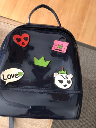 Mochila Infantil Azul con Parches