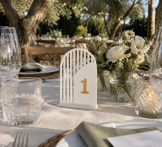 Numero Tavolo Nozze NFC Moderno Oro Bianco