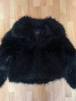 Abrigo de pelo negro Stradivarius