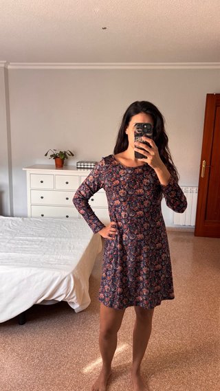 Vestido floral terciopelo Talla M