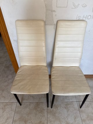 Juego de 2 sillas de comedor beige