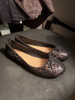 Manoletinas Estampado Leopardo Brillante