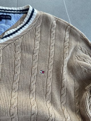 Jersey Tommy Hilfiger V-neck Beige