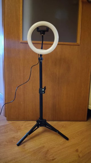 Aro de luz con trípode y soporte móvil