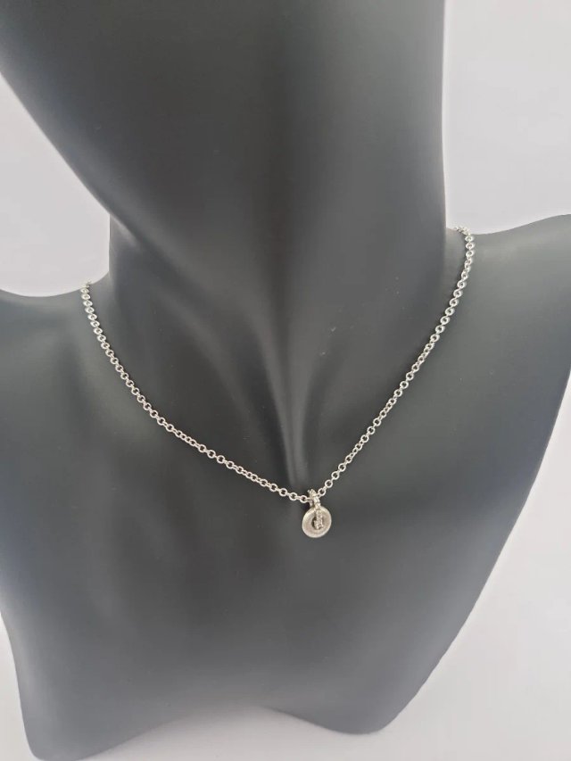 Gargantilla Oro Blanco 18k con Colgante Piedras