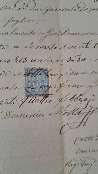 Documento originale del 1800