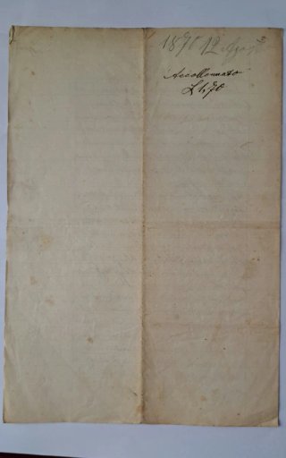Documento originale del 1800