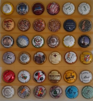 Lote de 36 xapes/plaques/Chapas de Cava variades