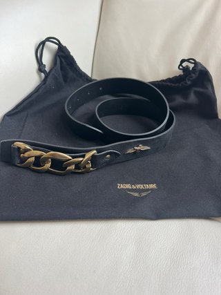 Cinturón Zadig & Voltaire Piel Negro Dorado