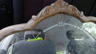 Espejo antiguo con marco tallado para restaurar