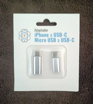 Adaptadores iPhone y Micro USB a USB-C