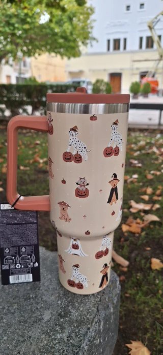 Taza Térmica Halloween 1200ml con Pajita