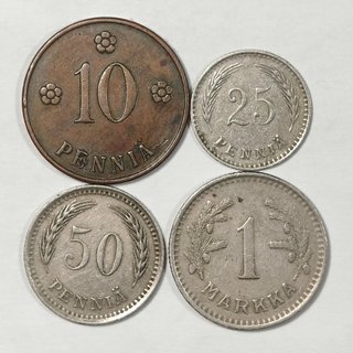 Finlandia años 20 - Lote 4 monedas antiguas