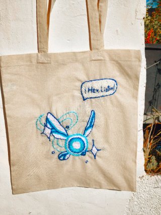Bolsa de tela bordada a mano de Navi #zelda