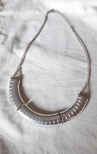 Collana semirigida metallo argentato