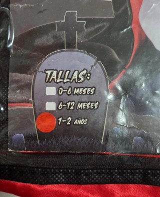 Disfraz de Vampiro talla 1 Sin pantalón