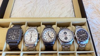 Lote 5 Relojes Fossil, Emporio Armani y Bulova