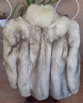 Abrigo de Piel de Zorro Azul