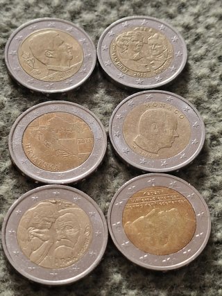 Lote de 6 Monedas de 2 Euros