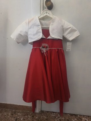 Vestido rojo niña con torera