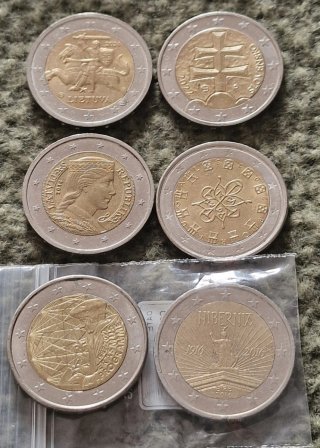 Lote de 6 Monedas de 2 Euros Conmemorativas