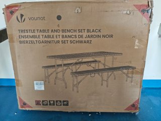 Conjunto Mesa y 2 Bancos Plegables Ratán