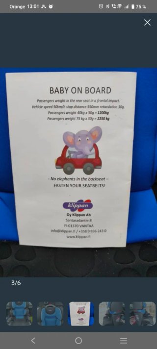 Silla de Coche Klippan Grupo 2/3 con Isofix