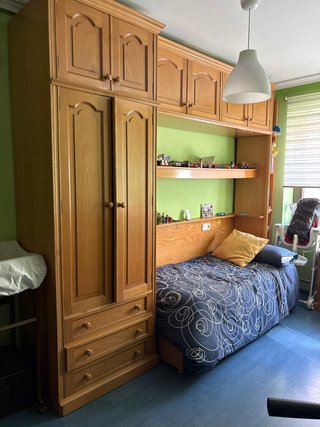 Mueble Cama con Armario Infantil, cama de 90