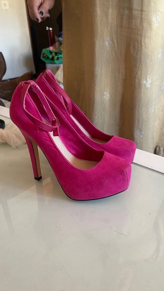 Zapatos de Tacón Gamuza Fucsia Talla 35