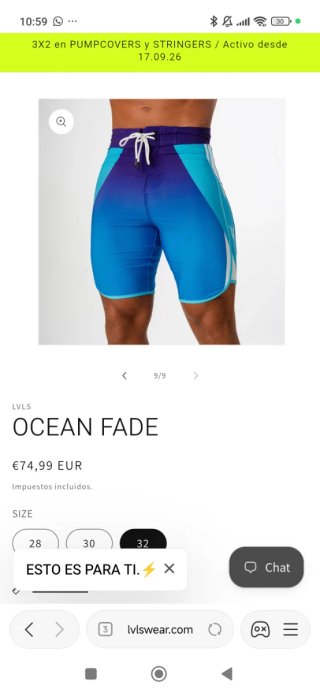 Bañador de Competición LVLS Ocean Fade Talla 32