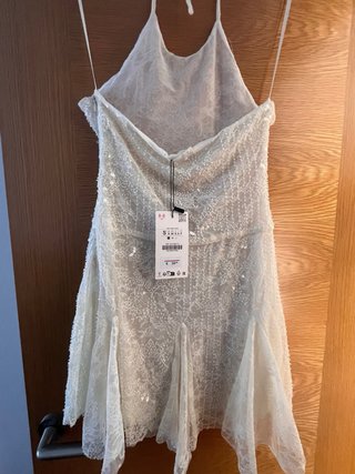 Vestido corto blanco Zara talla única