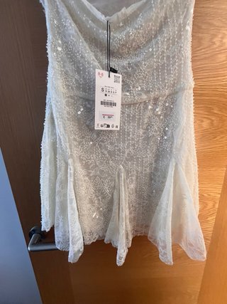 Vestido corto blanco Zara talla única